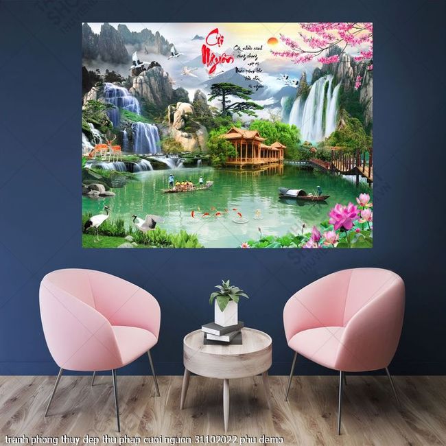 tranh phong thuy dep thu phap cuoi nguon 31102022 phu